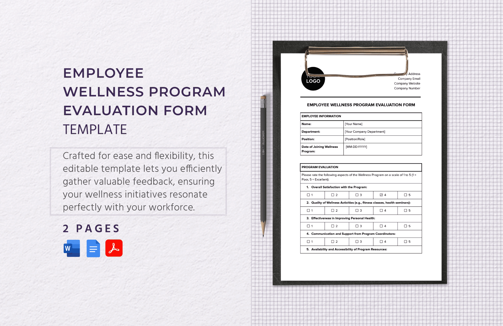 Employee Wellness Program Evaluation Form Template