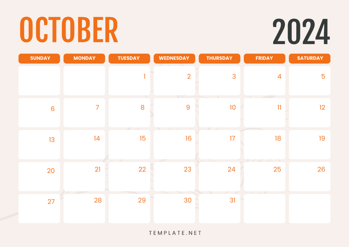 FREE October Calendar 2024 Templates & Examples Edit Online & Download