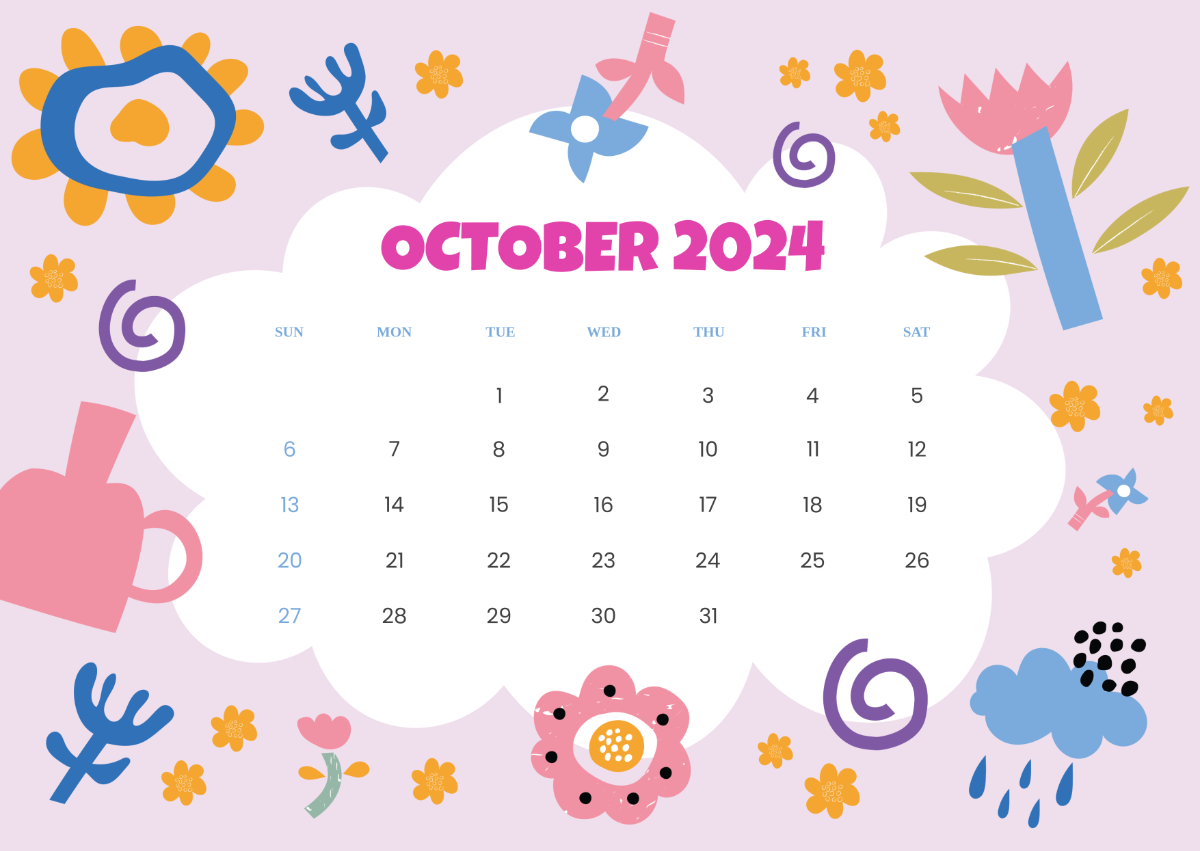 Cute October Calendar 2024 Template