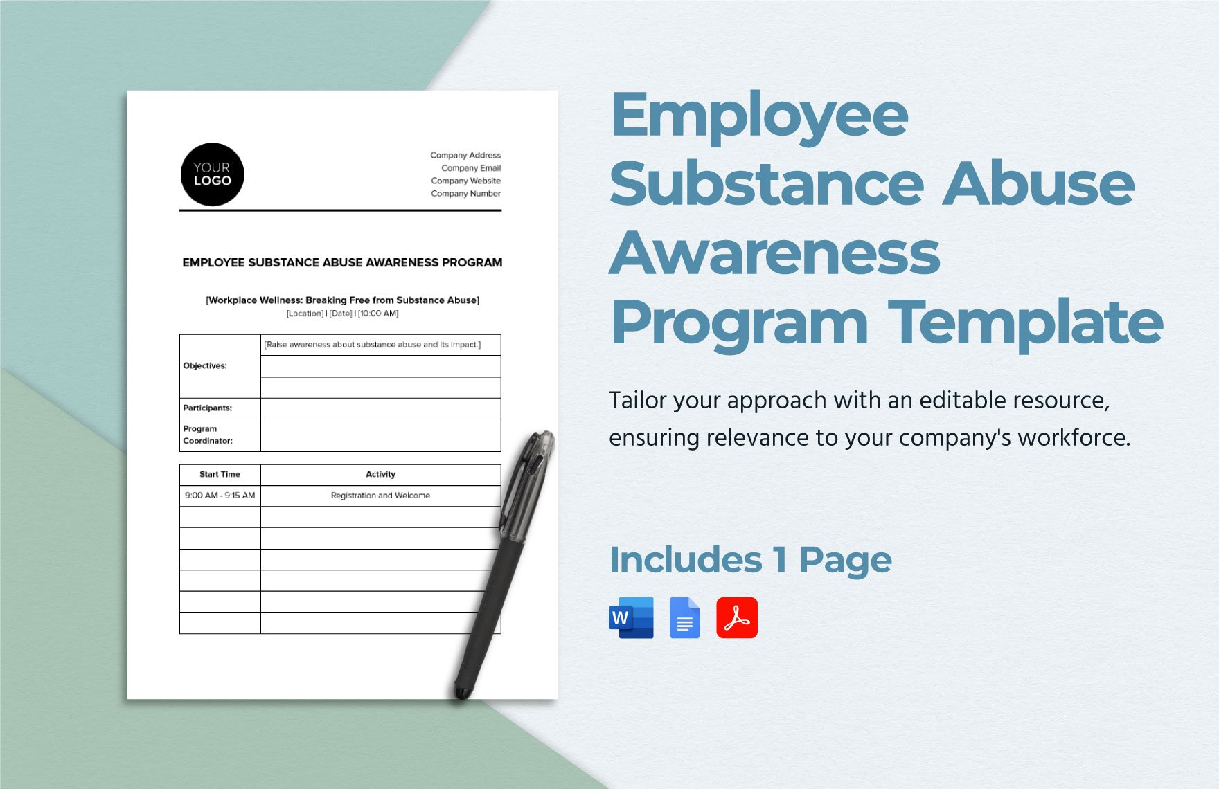 Employee Substance Abuse Awareness Program Template