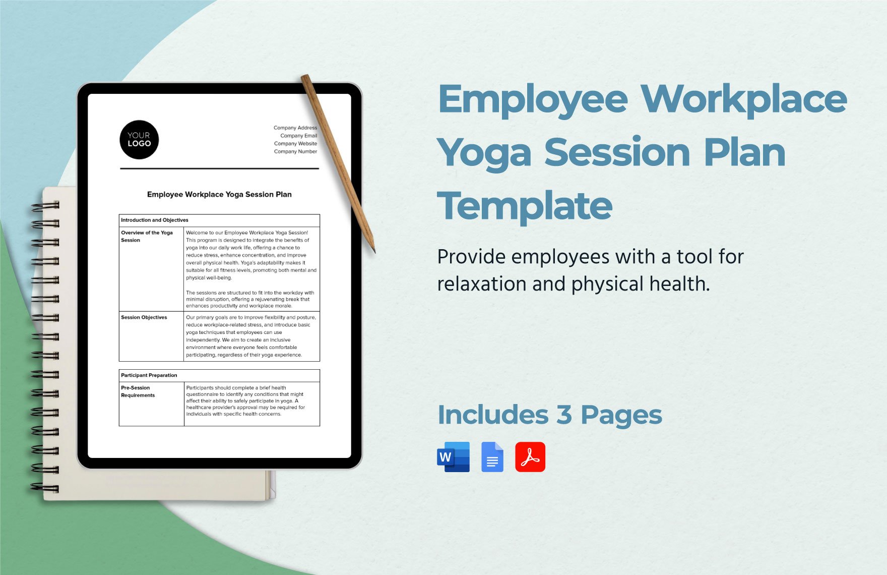 Employee Workplace Yoga Session Plan Template