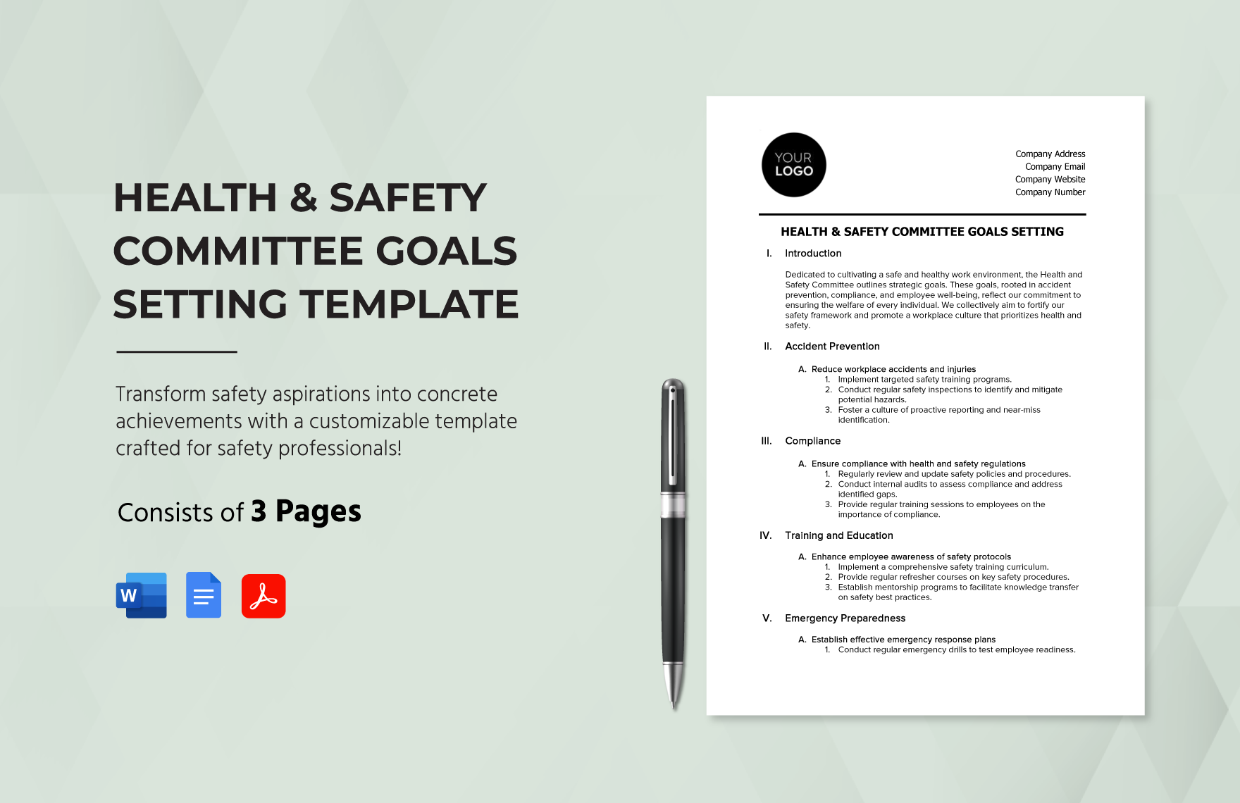 Health & Safety Committee Goals Setting Template