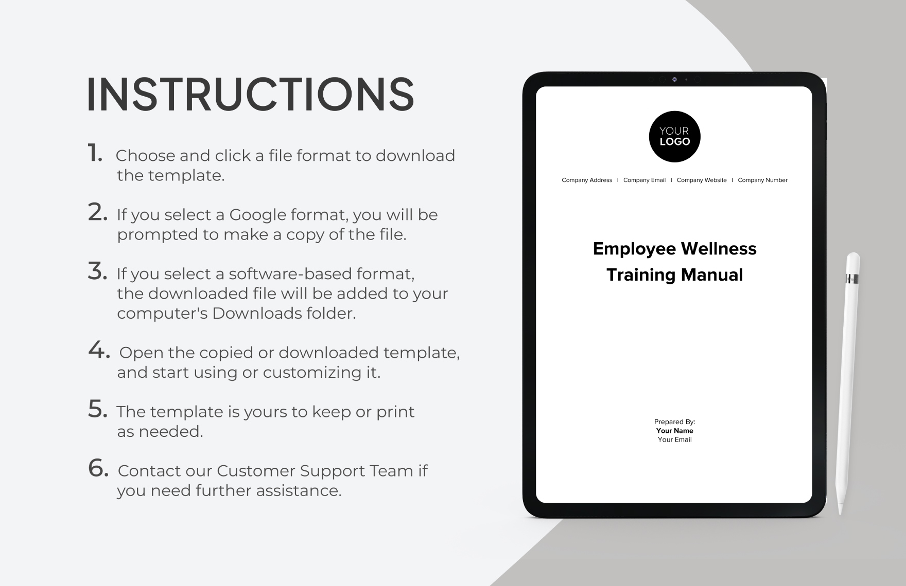 Employee Wellness Training Manual Template