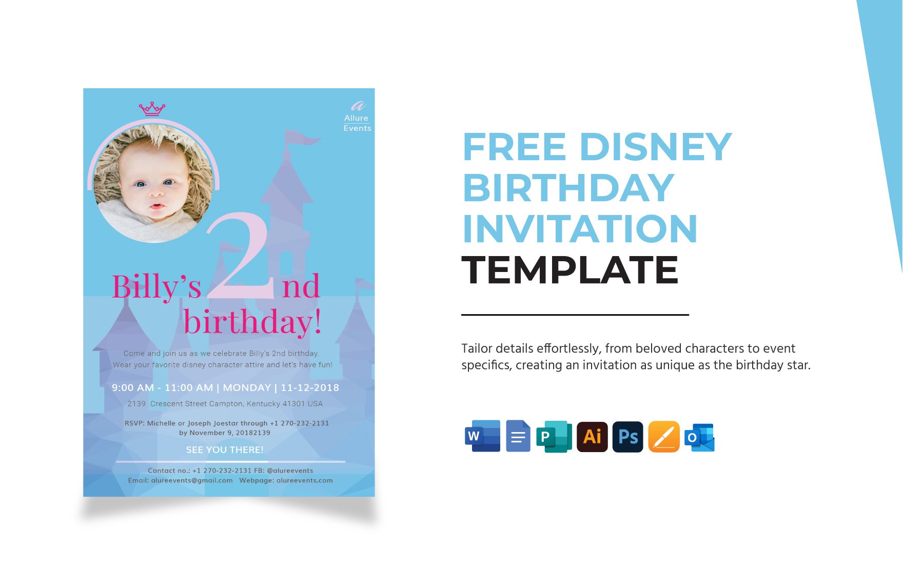 Disney Birthday Invitation Template