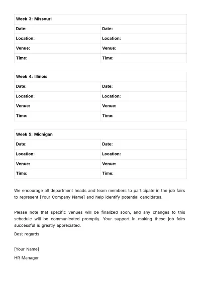 Free Job Fair Schedule HR Template to Edit Online