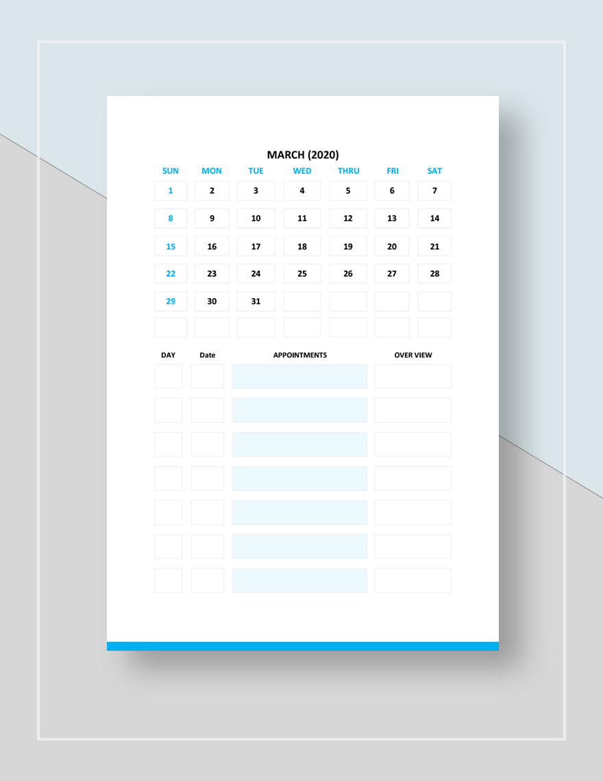 Doctor Appointment Calendar Template - Google Docs, Word, Apple Pages, PDF  | Template.net