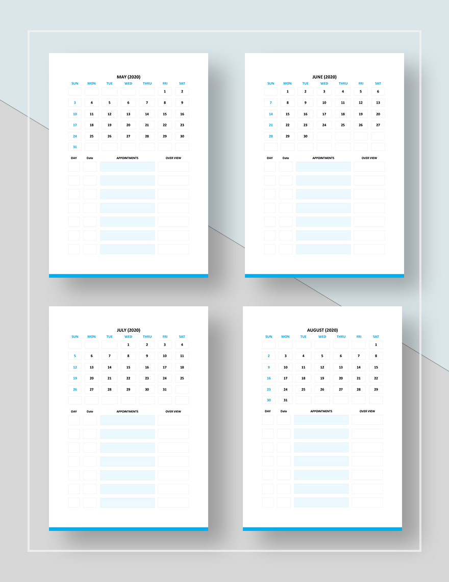 Doctor Appointment Calendar Template
