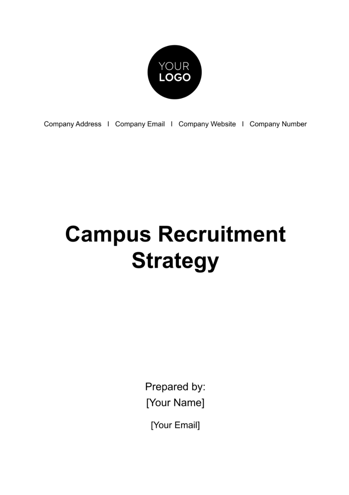 Campus Recruitment Strategy Document HR Template
