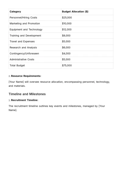 Free Campus Recruitment Strategy Document HR Template to Edit Online
