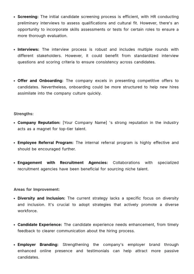 Free Recruitment Strategy Review HR Template to Edit Online