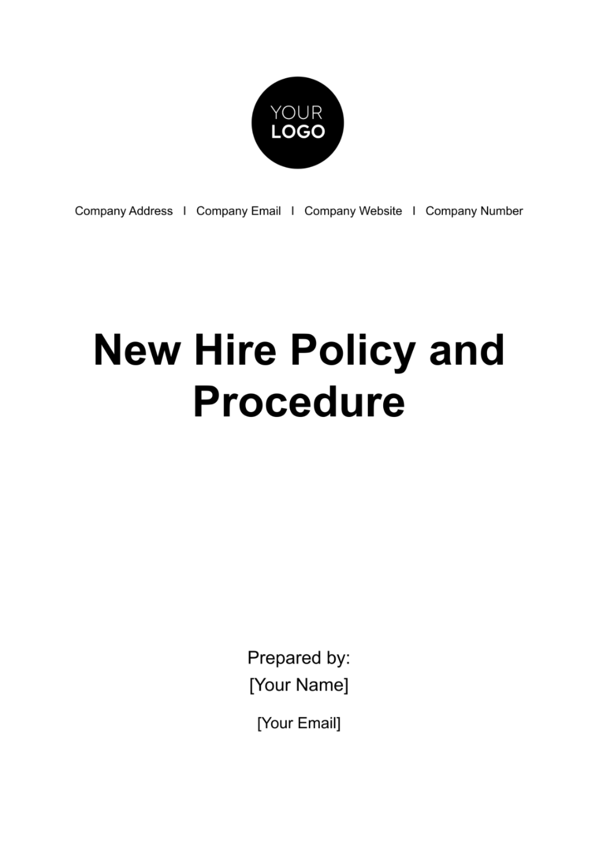 Free New Hire Policy & Procedure HR Template