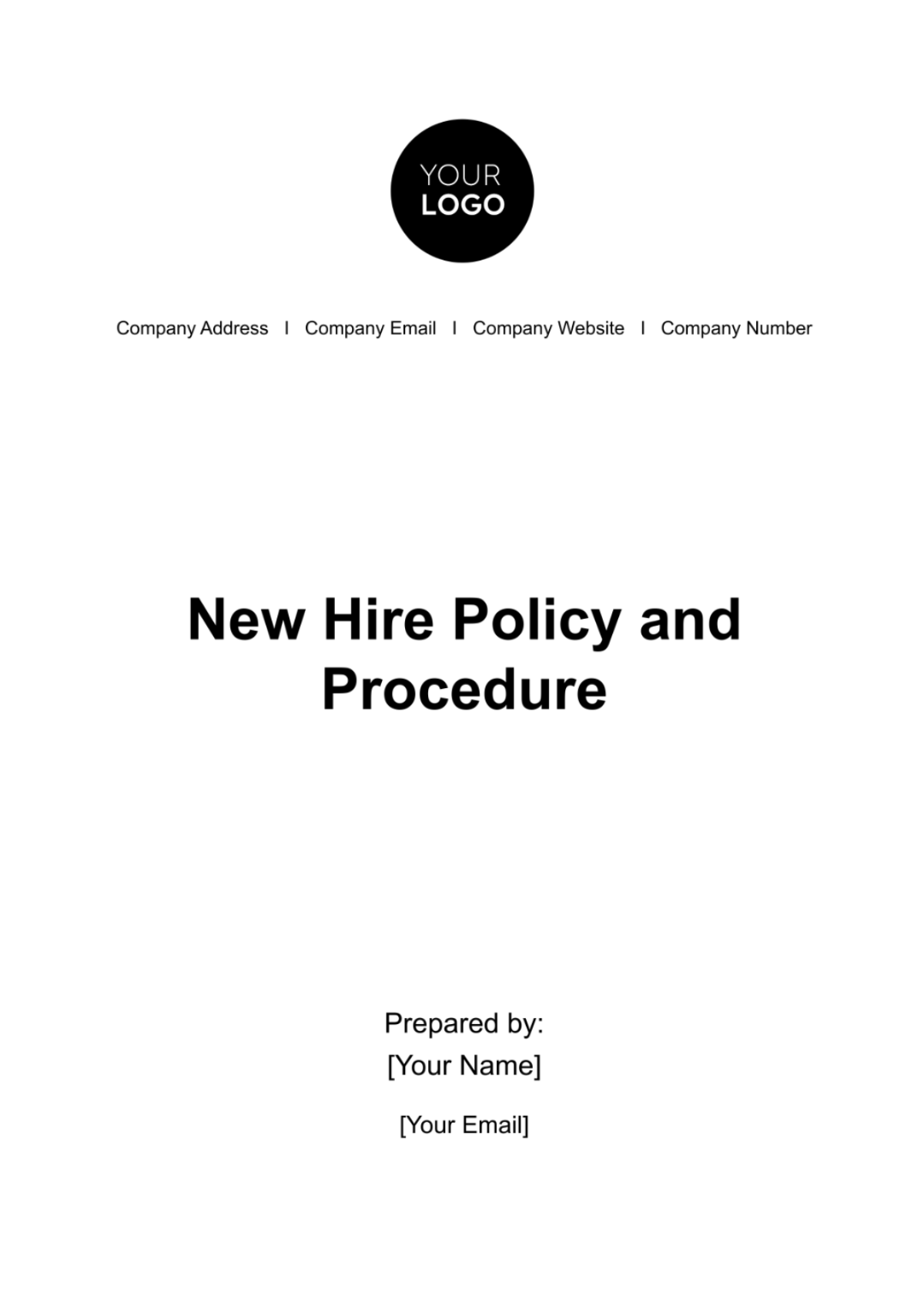 New Hire Policy & Procedure HR Template - Edit Online & Download