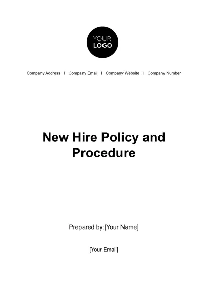 Free New Hire Policy & Procedure HR Template to Edit Online