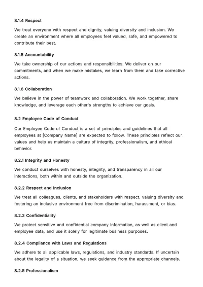 Free New Hire Policy & Procedure HR Template to Edit Online