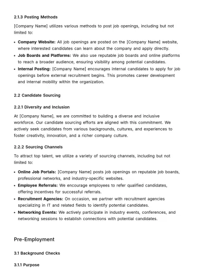 Free New Hire Policy & Procedure HR Template to Edit Online