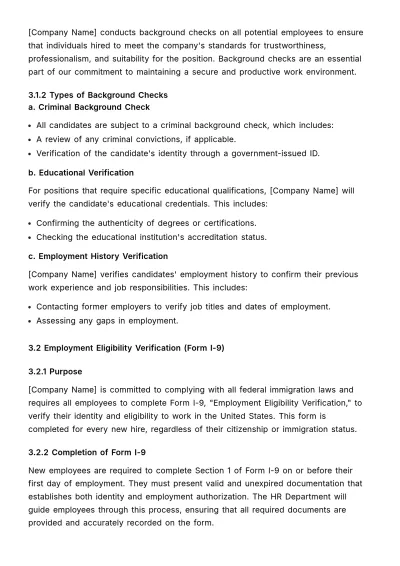 Free New Hire Policy & Procedure HR Template to Edit Online