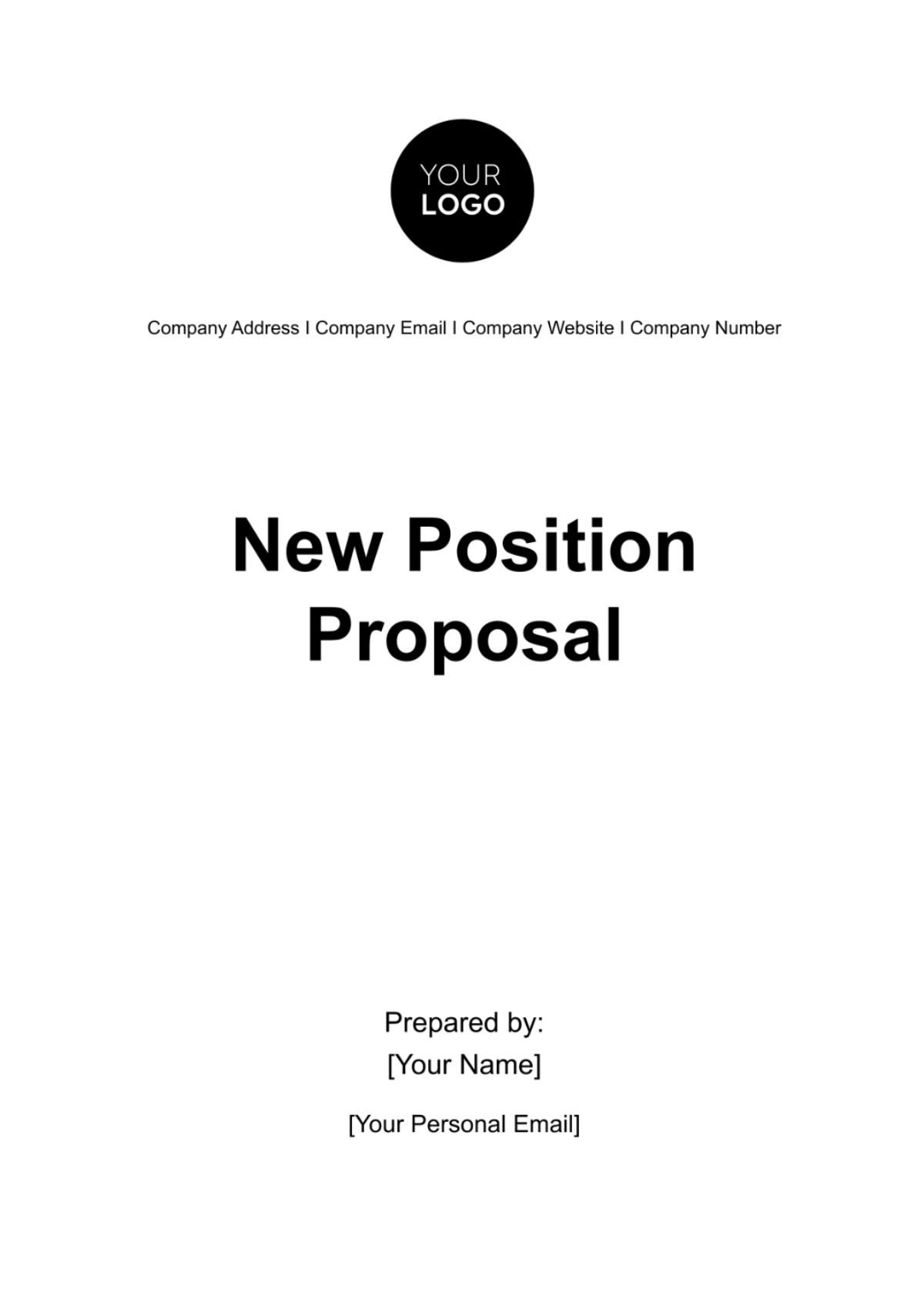 New Position Proposal HR Template