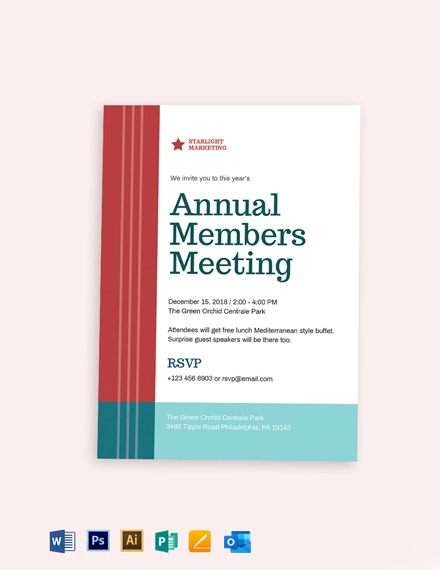 Meeting Invitation Template - Download In Word, Illustrator, PSD, Apple ...