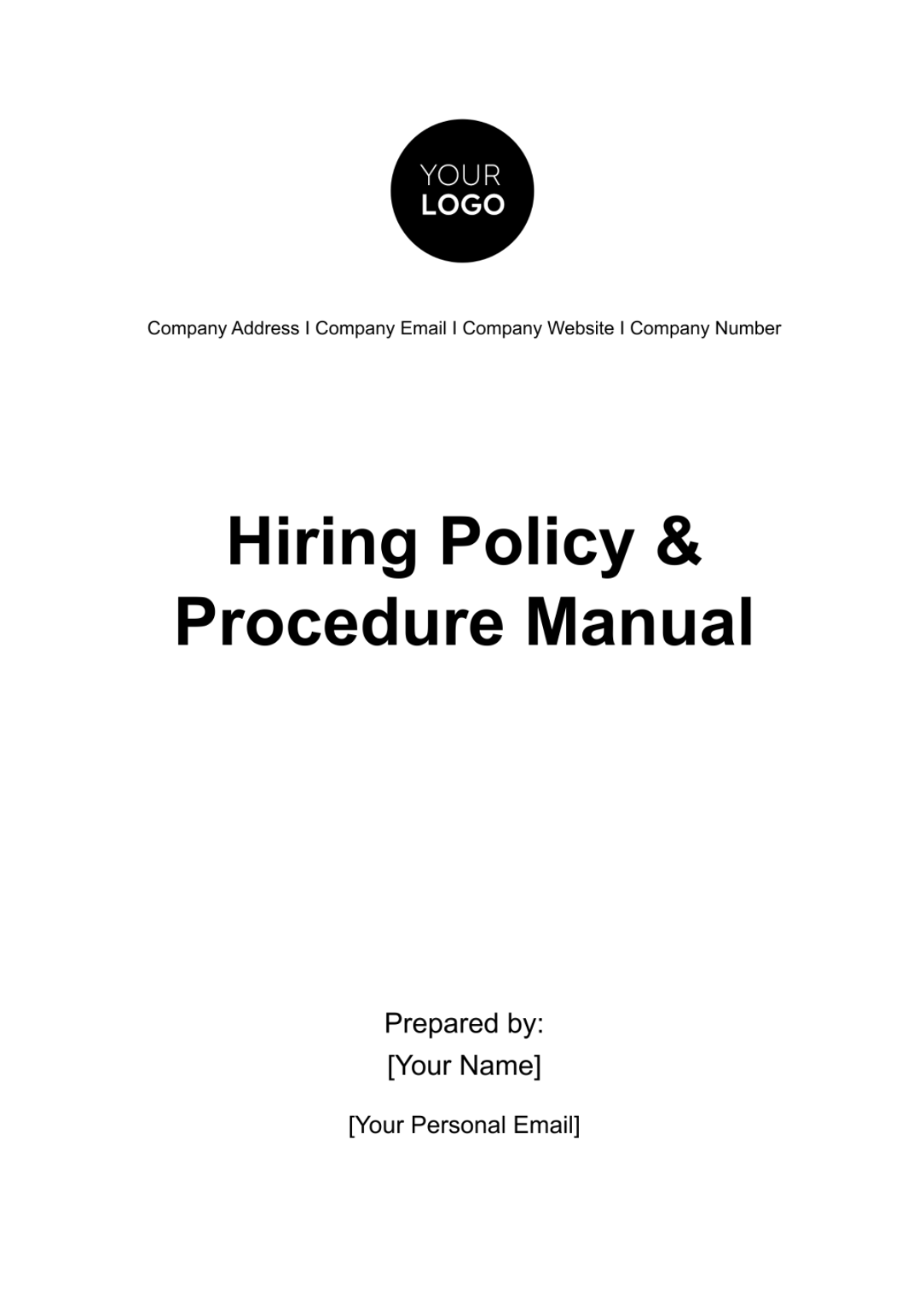 Hiring Policy & Procedure Manual HR Template