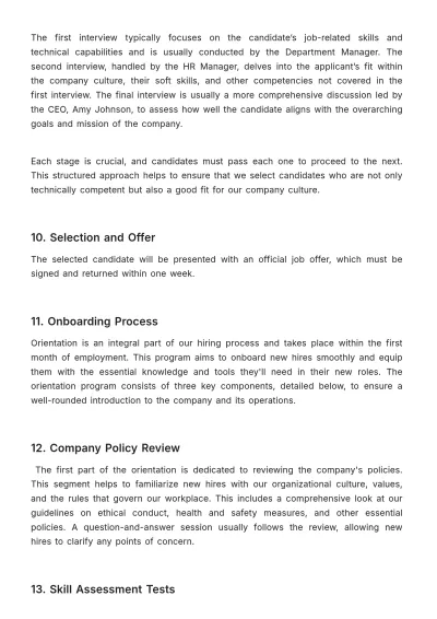 Free Hiring Policy & Procedure Manual HR Template to Edit Online