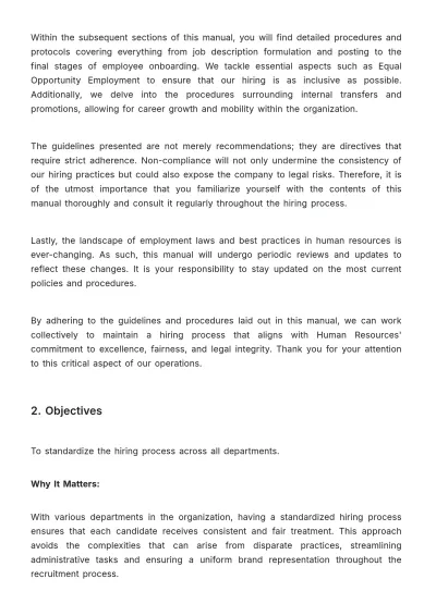 Free Hiring Policy & Procedure Manual HR Template to Edit Online