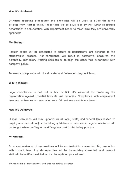 Free Hiring Policy & Procedure Manual HR Template to Edit Online
