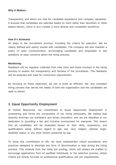 Free Hiring Policy & Procedure Manual HR Template to Edit Online
