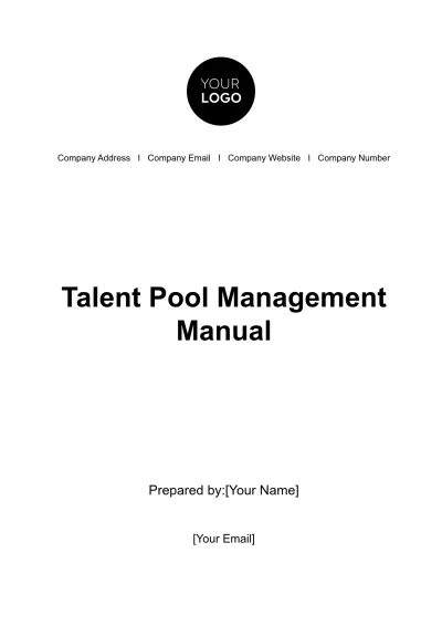 Free Talent Pool Management Manual HR Template to Edit Online