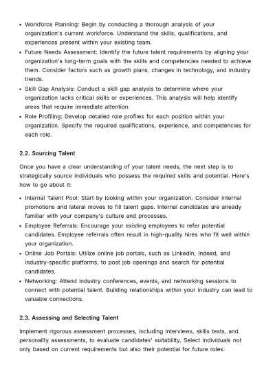 Free Talent Pool Management Manual HR Template to Edit Online