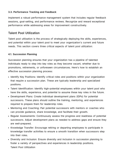 Free Talent Pool Management Manual HR Template to Edit Online