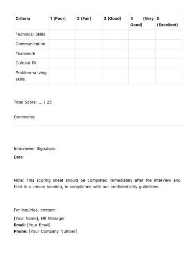 Free Interview Protocol Manual HR Template to Edit Online