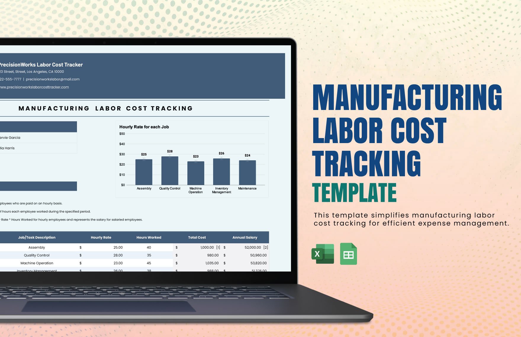 Manufacturing Labor Cost Tracking Template