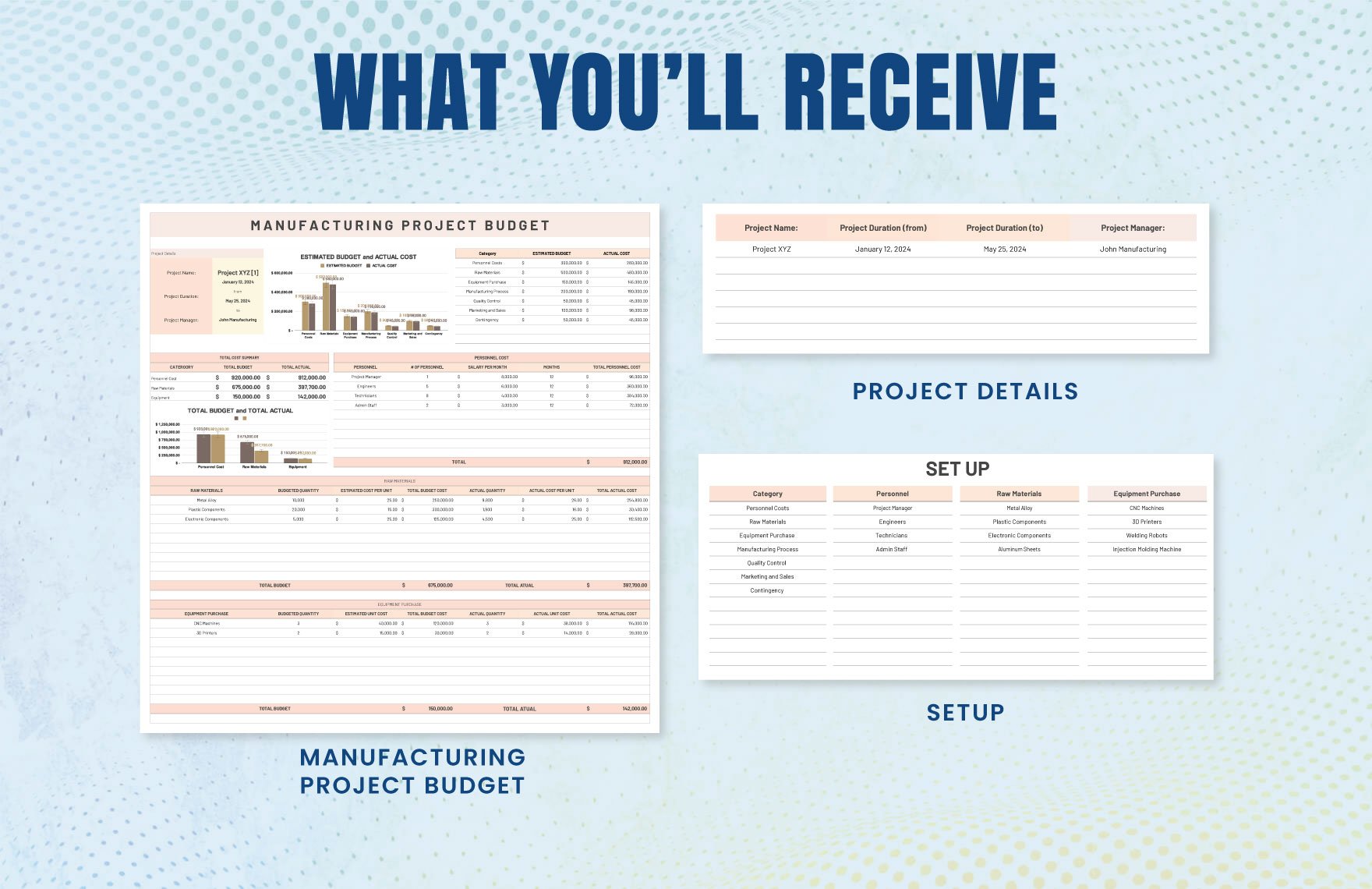Manufacturing Project Budget Template