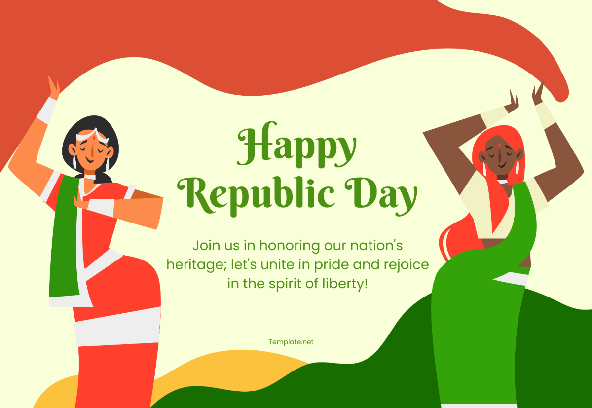 Free Beautiful Republic Day Card Template