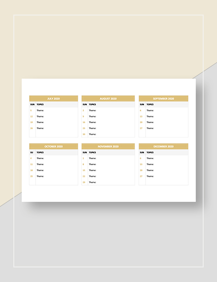 Sunday School Calendar Template Google Docs Word Apple Pages PDF 