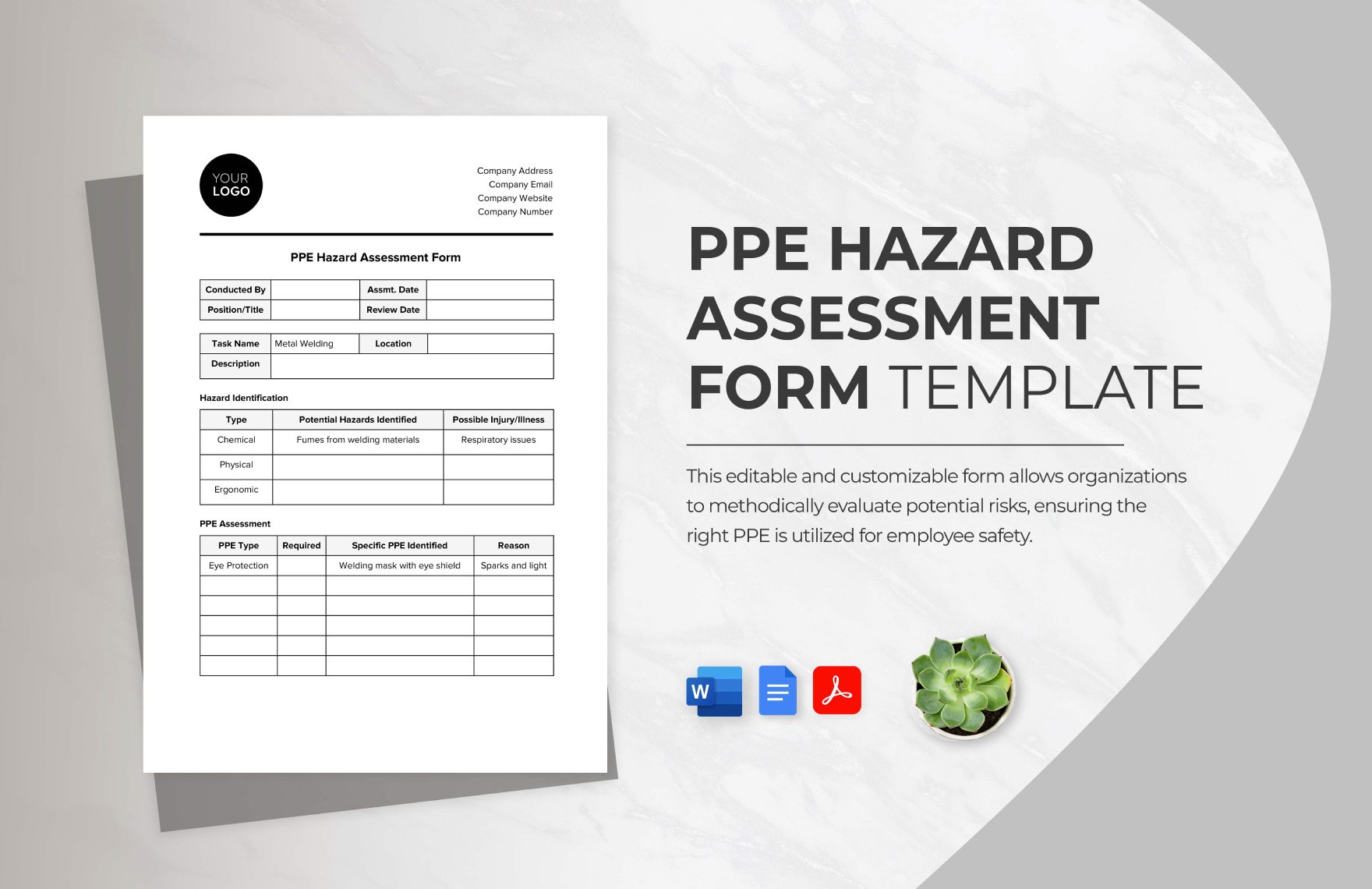 PPE Hazard Assessment Form Template