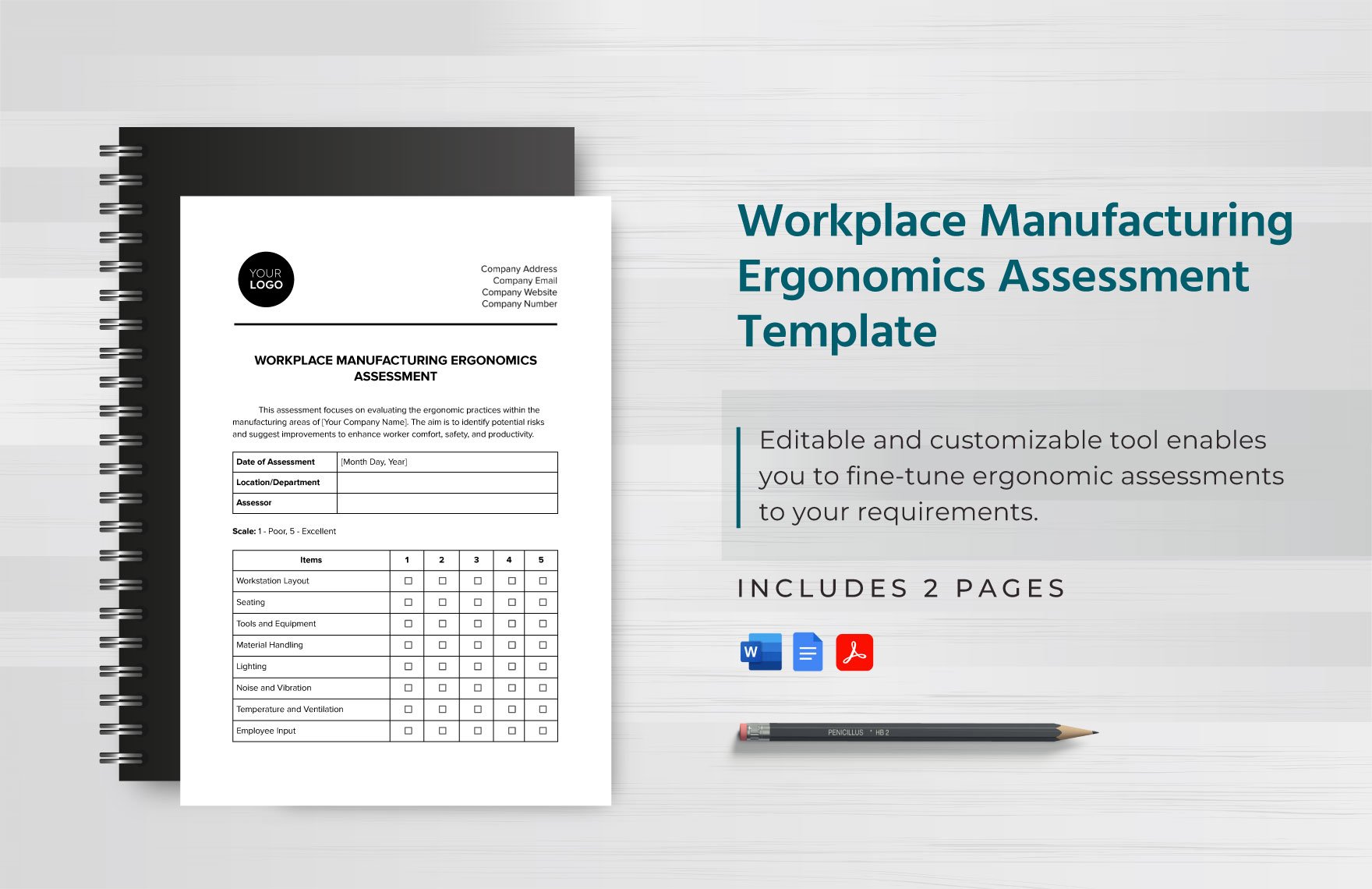 Workplace Manufacturing Ergonomics Assessment Template