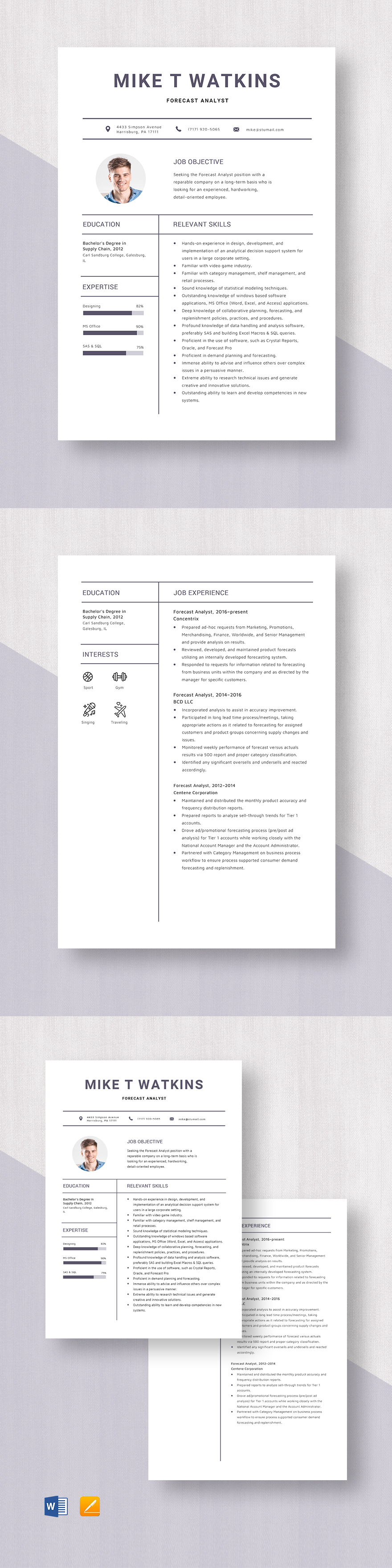 Free Forecast Analyst Resume Template Word Apple Pages Template free-forecast-analyst-resume-template-word-apple-pages-template