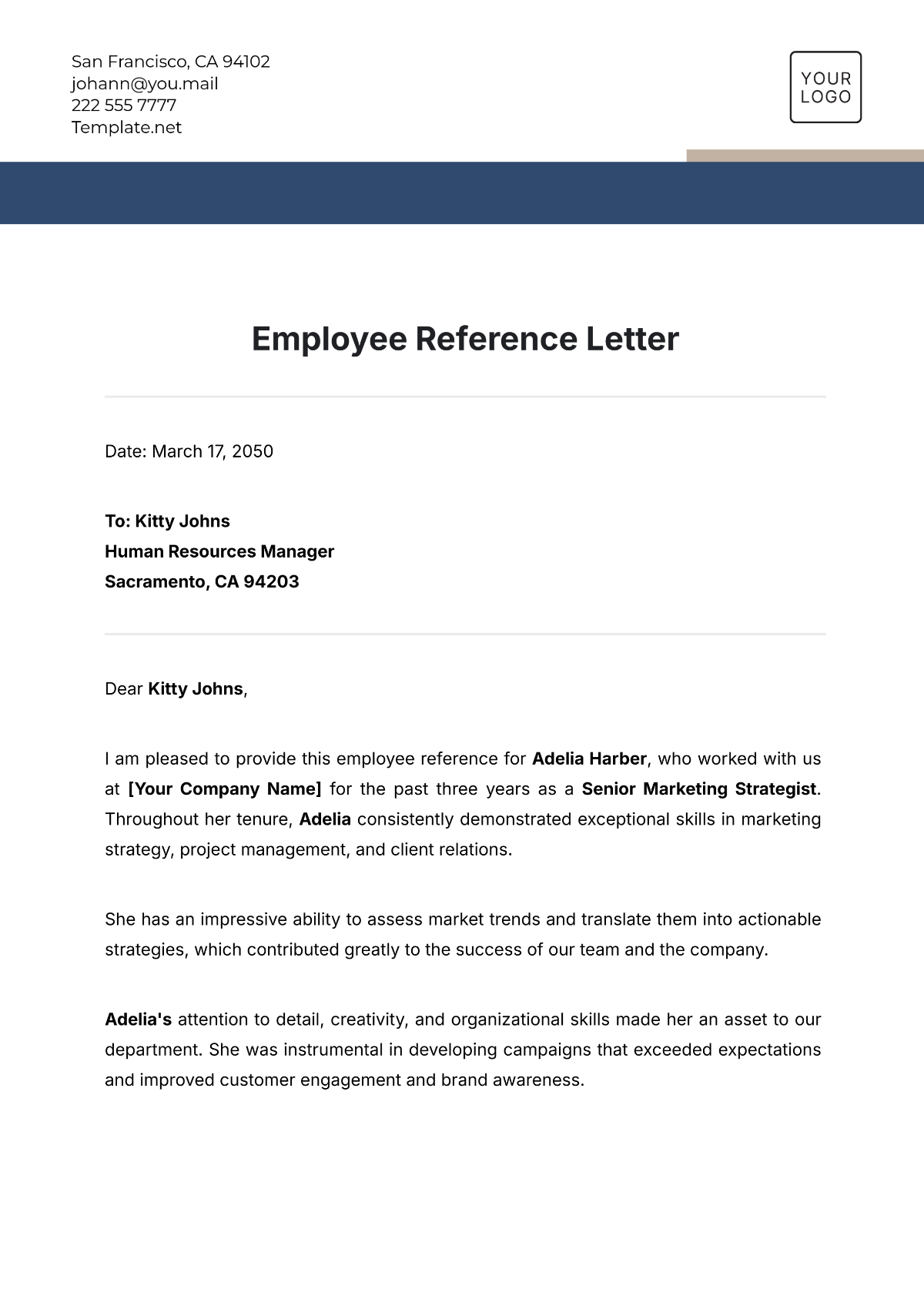 Employee Reference Letter Format Employee Reference Letter Format