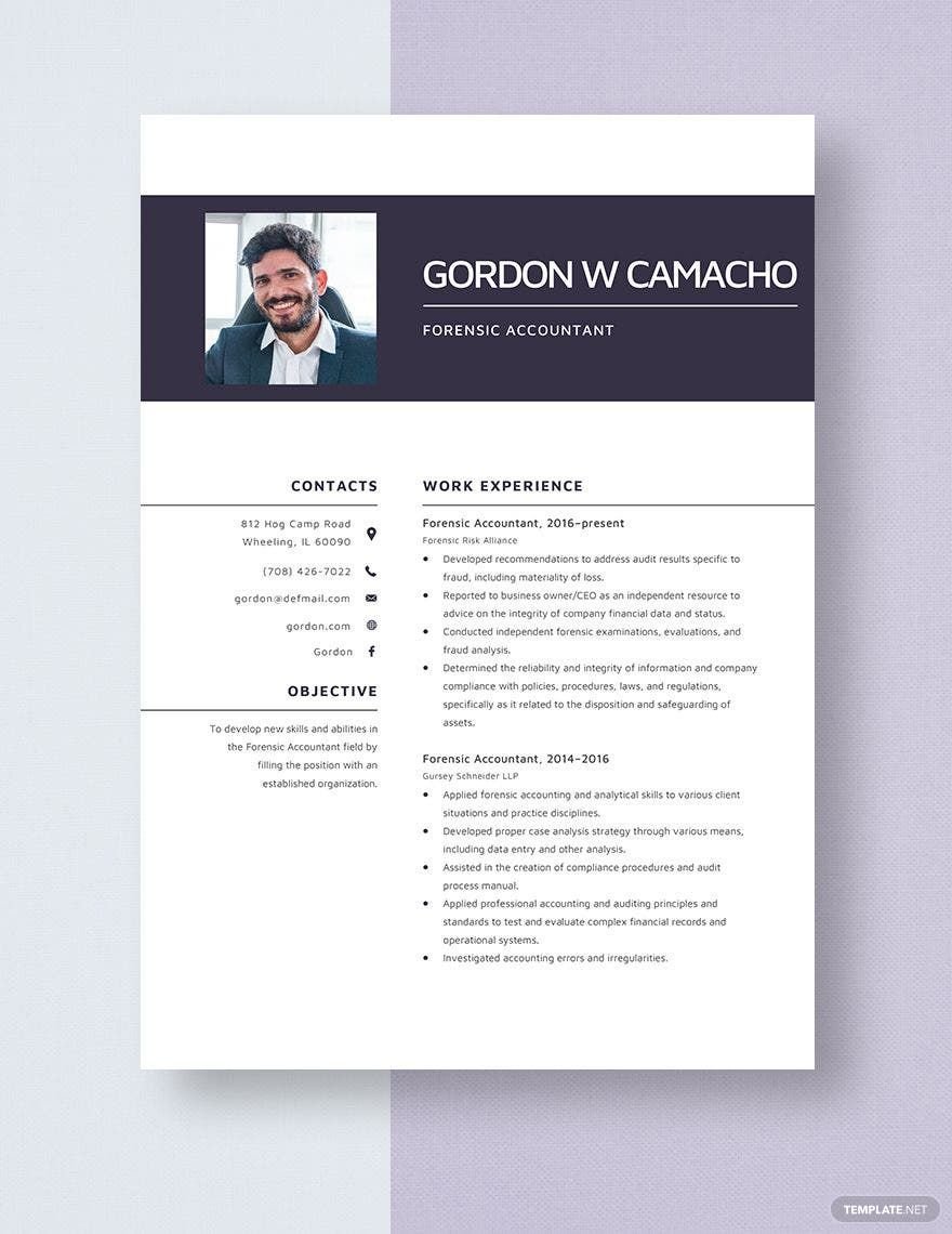 Simple Forensic Accountant Resume Template