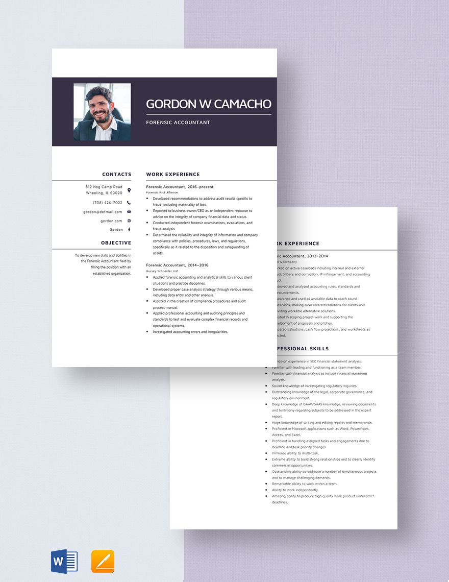 Forensic Accountant Resume Template