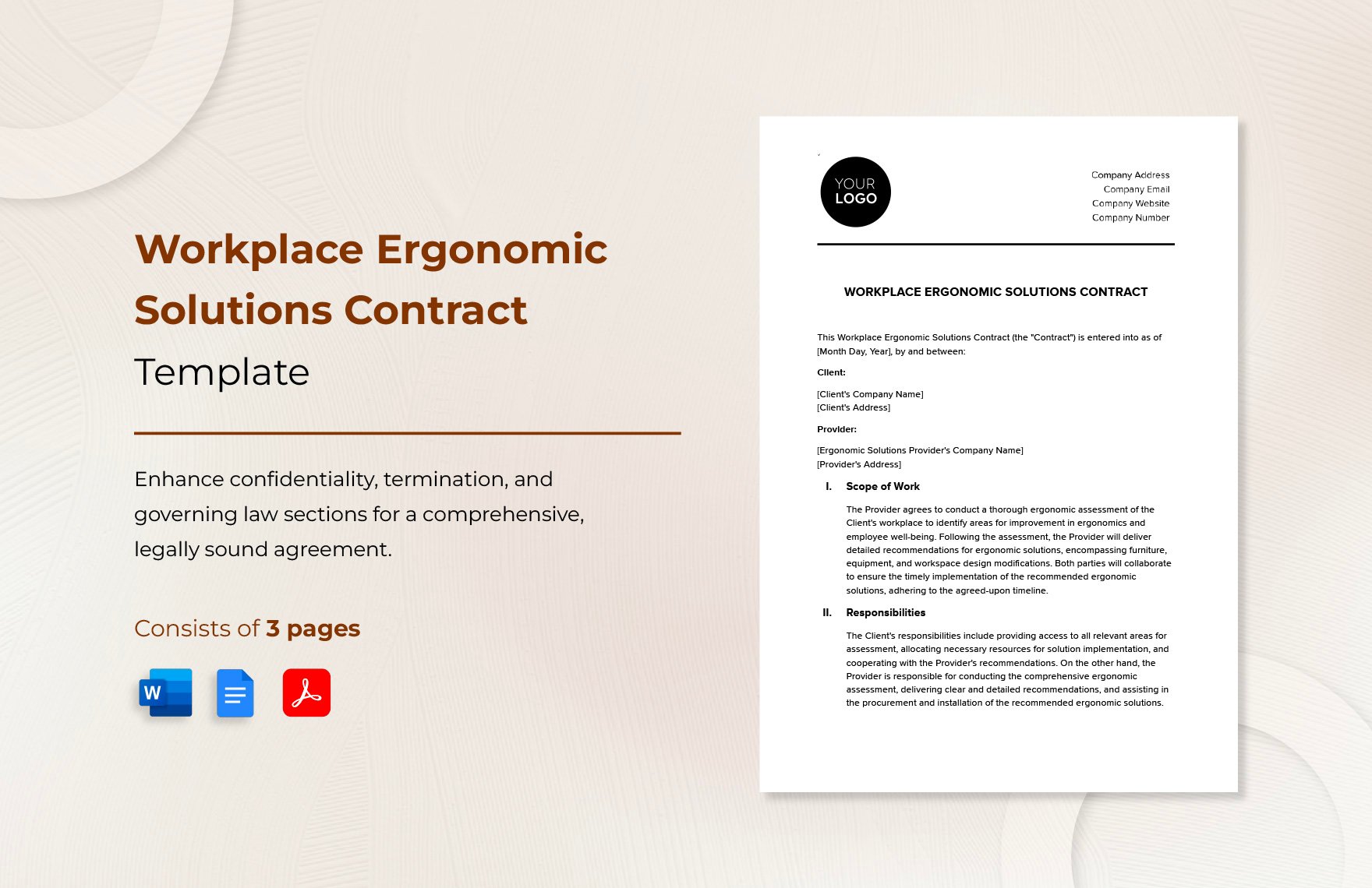Workplace Ergonomic Solutions Contract Template