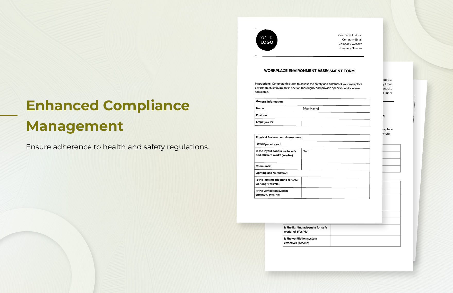 Workplace Environment Assessment Form Template
