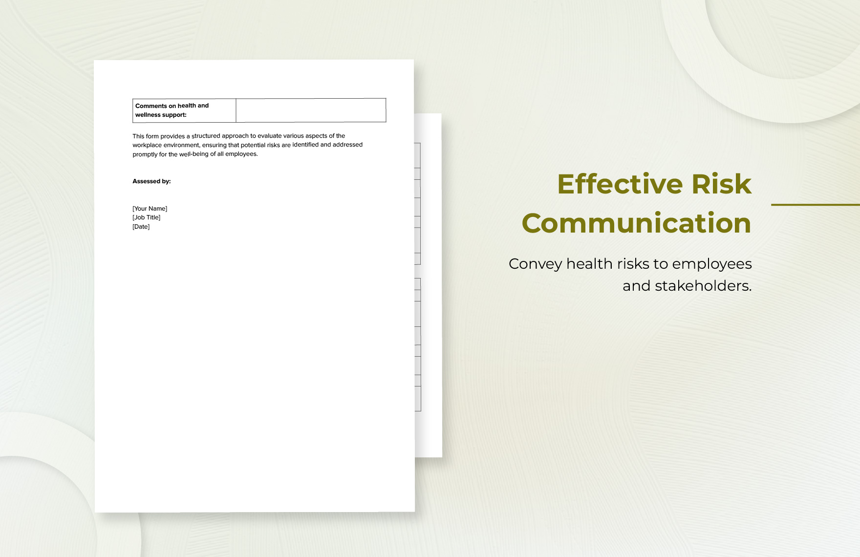 Workplace Environment Assessment Form Template