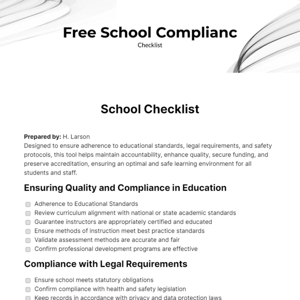 free-school-compliance-checklist-edit-online-download-template