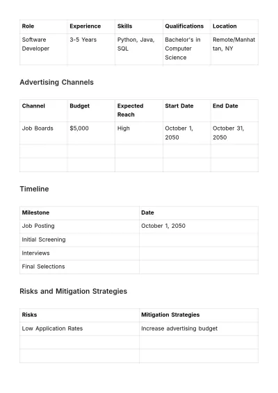 Free Recruitment Advertising Memo HR Template to Edit Online