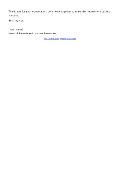 Free Recruitment Advertising Memo HR Template to Edit Online