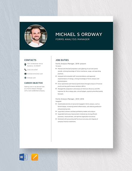 FREE Analysis Manager Template Download In Word Google Docs PDF 