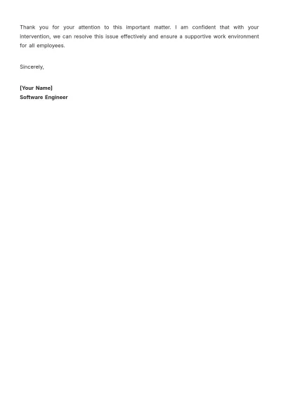 Free Employee Complaint Letter Template to Edit Online
