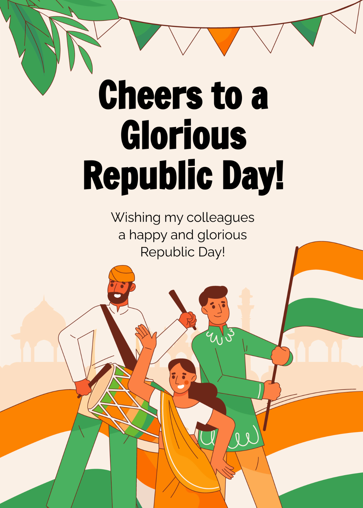 Republic Day Wishes to Colleagues Template